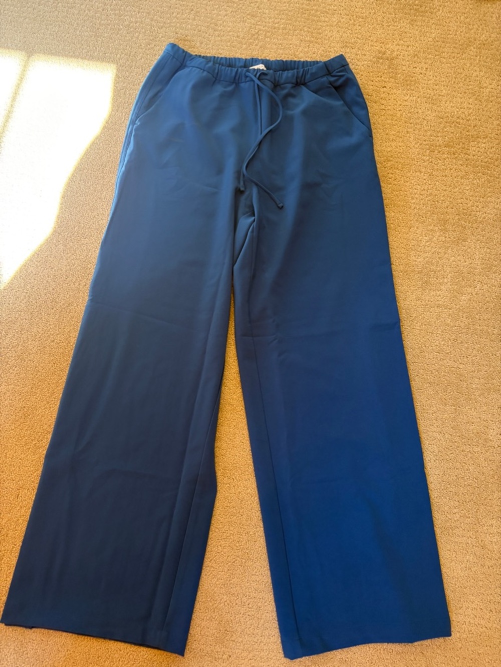Athleta Wide Leg Drawstring Pants in  Blue